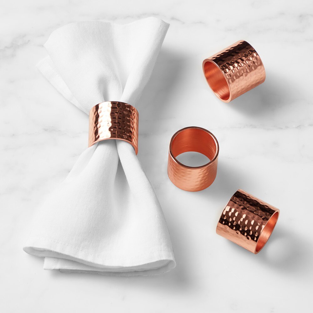 Hammered copper napkin rings clearance